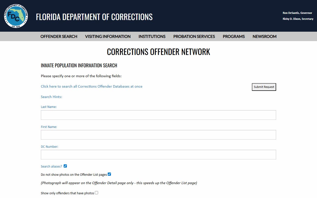 Florida Department of Corrections inmate population search for sentenced Taylor County inmates