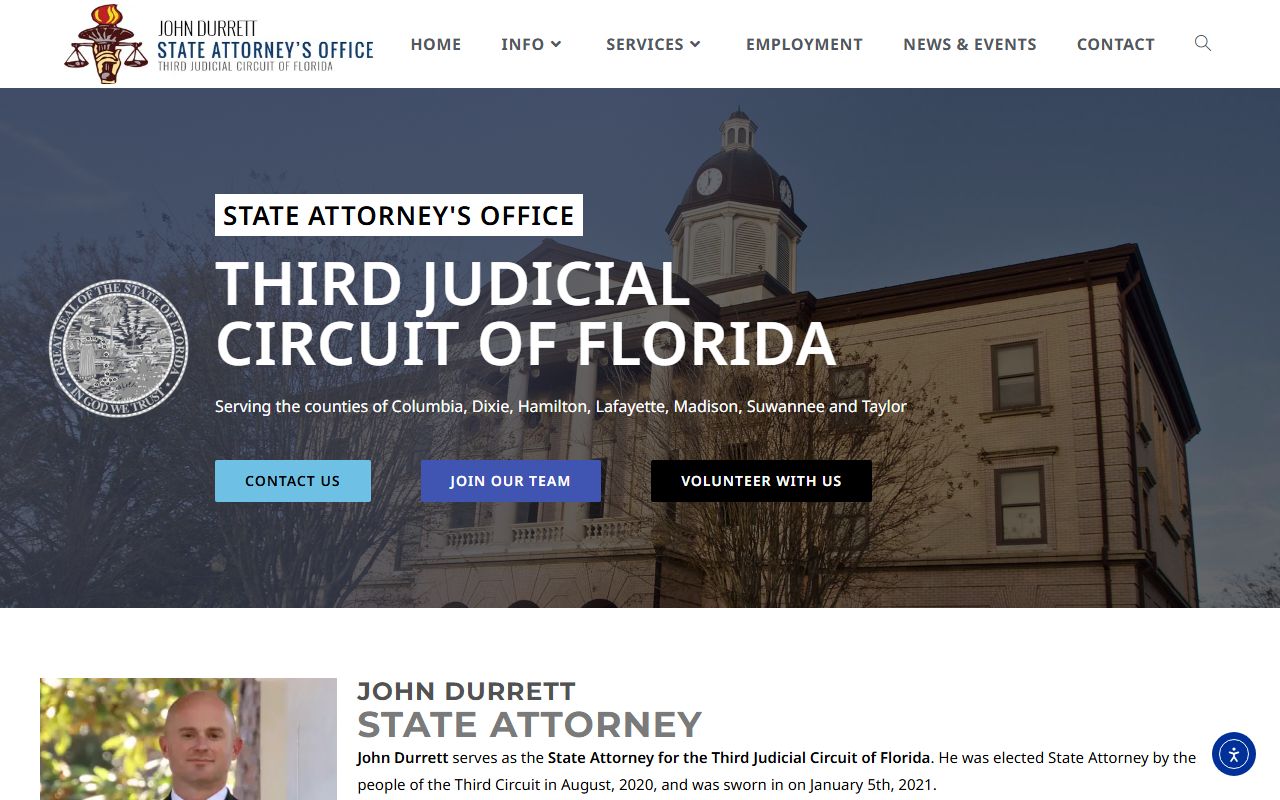 Third Judicial Circuit State Attorney site tied to Taylor County court records after an arrest
